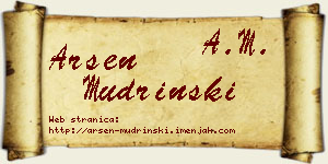 Arsen Mudrinski vizit kartica
